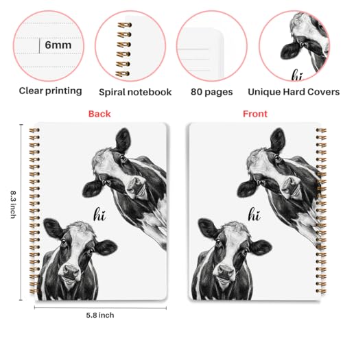 Cow Notebook Journal, Cow Gifts for Women Girls Friends Cow Lovers - color: Cute Cow Hi