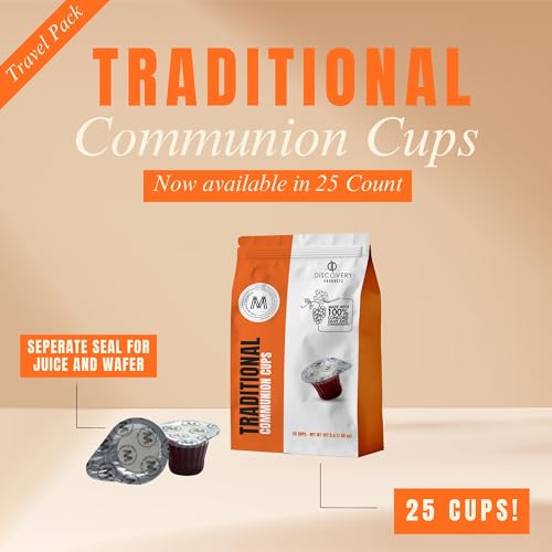 DISCOVERY PRODUCT Prefilled Communion Cup & Wafer,Travel 25ct Traditional - size: Box of 25 Traditional