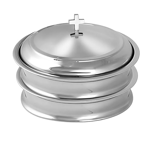Communion Tray for Church with Lid, Stainless Steel - Set of 2 Trays