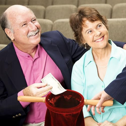 Tioncy 2 Set Church Tithe Offering Bag with Wooden Handle, 14" X 6", Red - color: Red, size: 14" X 6"