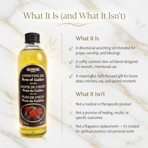 Rose of Galilee Anointing Oil for Prayer & Worship - Biblical Scented Oil for Home Altar & Church - Christian Gift from Holy Land (8.5 fl. oz - 250 ml) - color: 8.5 Fl. Oz - 250 Ml