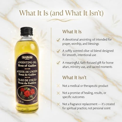 Rose of Galilee Anointing Oil for Prayer & Worship - Biblical Scented Oil for Home Altar & Church - Christian Gift from Holy Land (8.5 fl. oz - 250 ml) - color: 8.5 Fl. Oz - 250 Ml