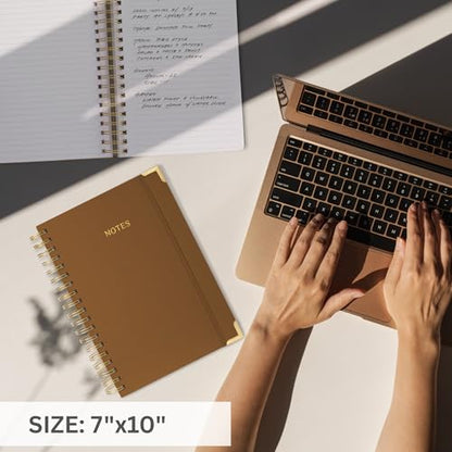 Aesthetic Thick Spiral Notebook Journal For Women in B5 - Linen Hardcover - color: Camel, size: B5