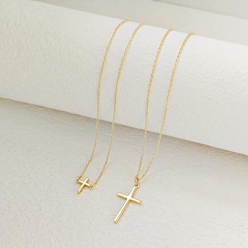 HAXIYA Cross Pendant Necklaces for Women Layered Cross Choker Faith Jewelry - style: Simple+Mini-Gold