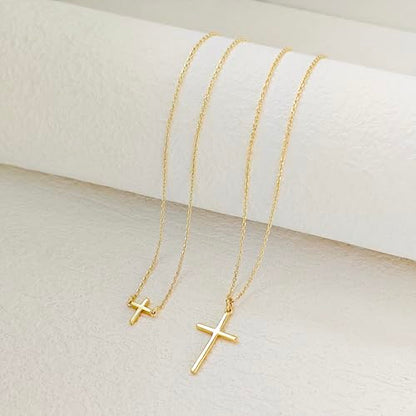 HAXIYA Cross Pendant Necklaces for Women Layered Cross Choker Faith Jewelry - style: Simple+Mini-Gold