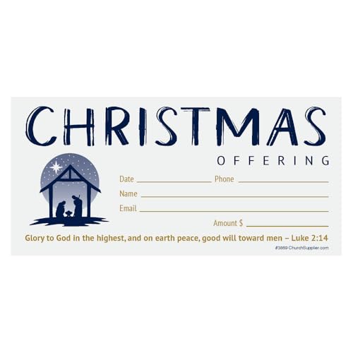 Starlite Night Church Nativity Christmas Offering Envelopes for Church (Pkg of 200)