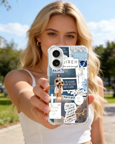 Blue Christian Aesthetic Phone Case Compatible with iPhone 17, Jesus Lamb God Phone Cover for iPhone 17 - color: Blue Christian