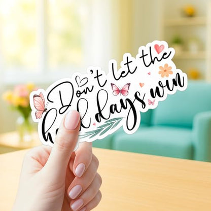 4 Pcs Motivational Quote Sticker Pack for Women - Waterproof Vinyl Decals - color: Multicolor
