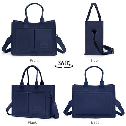 LHMTQVK Canvas Tote Bag for Women, Work & Bible Study Handbag - color: Blue