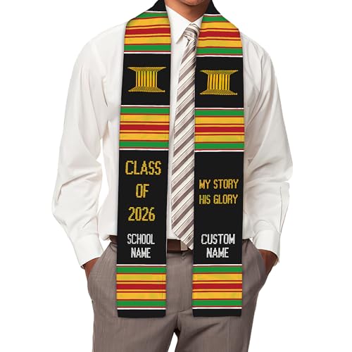 MDPrints Global Kente Graduation Sash 2026, Black Girl Magic Graduation Sash 2026, Class of 2026 Graduation Gift - color: Qh121 Q6