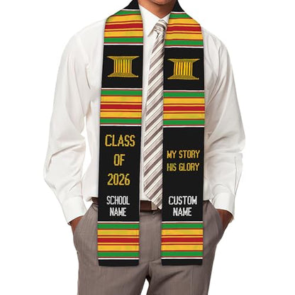 MDPrints Global Kente Graduation Sash 2026, Black Girl Magic Graduation Sash 2026, Class of 2026 Graduation Gift - color: Qh121 Q6