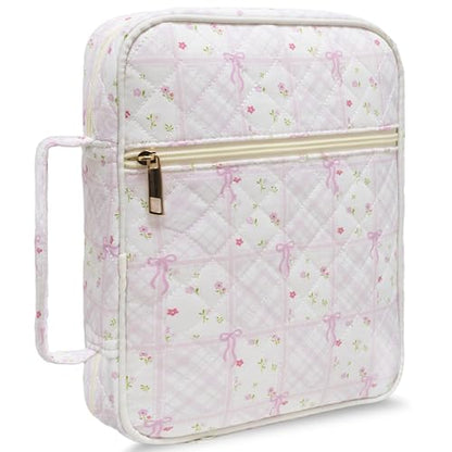 Bible Cover for Women (Pink Floral Bow, Large) - color: B3 Pink Floral Bow