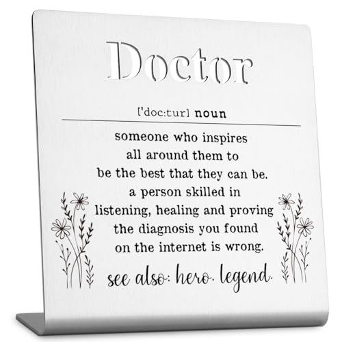 FOKCBOCM Doctor Appreciation Gifts for Women, Stainless Steel Decorative Signage, 3.9 x 3.9 inches - style: Doctor