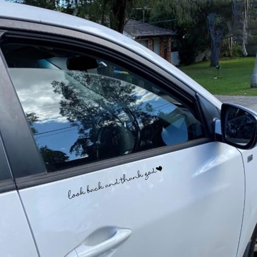 3 Pcs Look Back and Thank God Mirror Sticker, Faith Quote UV DTF Vinyl Decal Waterproof for Car Mirror, Bathroom Mirror, Laptop, Christian Inspirational Gift for Women, Friends, Loved Ones - color: Look Back_b
