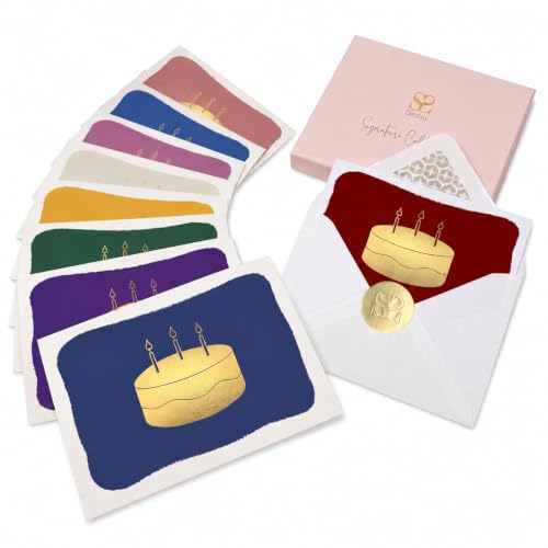 SETTINI® Birthday Greeting Cards with Envelopes, Assorted Boxed Set - color: Birthday