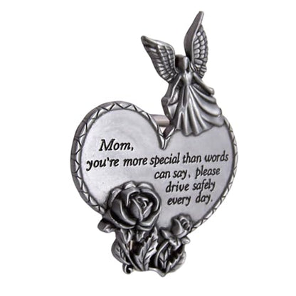 Wowser Mom Drive Safely Visor Clip, Heart and Angel Design,1-7/8 Inches