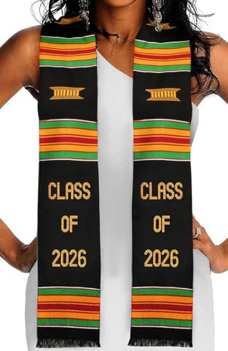 Kwabla's Kente Graduation Stole Class of 2026 | Celebrate Culture with the African Graduation Stole - color: Kente Stole Class of 2026