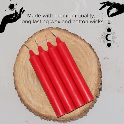 Red Taper Candles, 5 Inch, Set of 24, Unscented Bulk Ritual Candles - color: Red, size: 5 inch - 24 pack