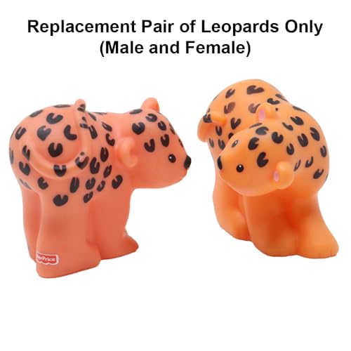 Little People Replacement Parts for Fisher-Price Noah's Ark, Zoo or Safari Playset V8254 - Replacement Pair of Orange and Black Leopards