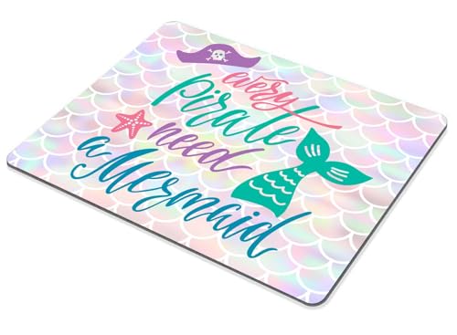 TSSOHU Every Salty Pirate Needs a Mermaid Inspirational Quote Mouse Pad for Office Computers&Laptop with Designs Printed, Non-Slip Rubber Base Mousepad Gaming Mouse Pads,9.5x7.9x0.12 Inch, WMJMP2438 - color: WMJ138