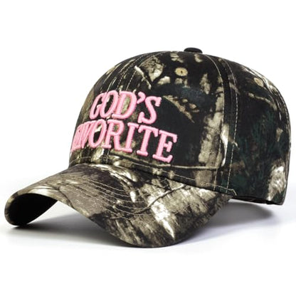 Trendy Embroidered Baseball Cap for Men & Women, Adjustable Snapback Hat for Casual Wear - color: God's Favorite| Pink