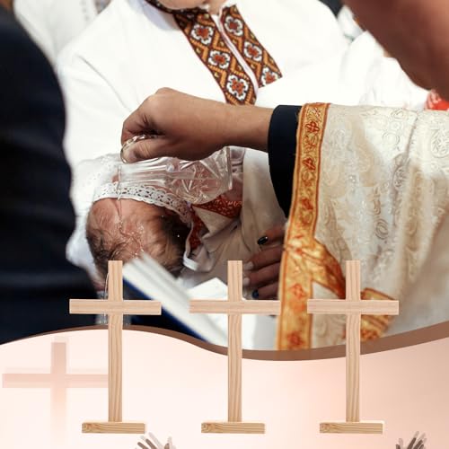 Suzile Unfinished Wooden Cross Centerpieces 12 Inch Standing Base