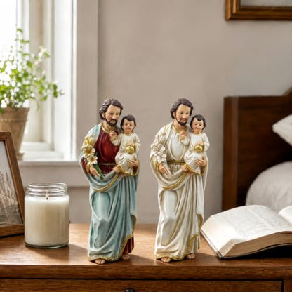 Religious Saint Joseph Figurine Jesus Resin Catholic Home Altar Table Decor - color: Baby-white-2
