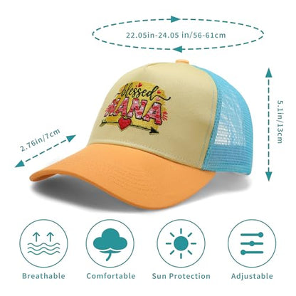 Embroidered Baseball Cap for Women - 2025 Trendy hat Adjustable Breathable Summer Beach Hat Christmas - color: Blessed Nana Grandma