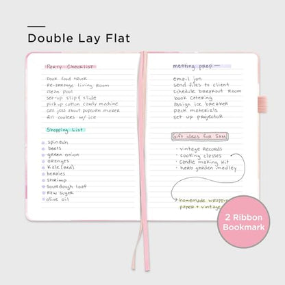 &And Per Se Lined Hardcover Notebook – A5 5.7"x8" College Ruled, 160 Pages, 100gsm Thick Paper – Aesthetic Journal for Women, Gift-Ready Planner, Everyday Writing Notebook (Black) - color: f.Blush Watercolor, style: Lined with Pattern