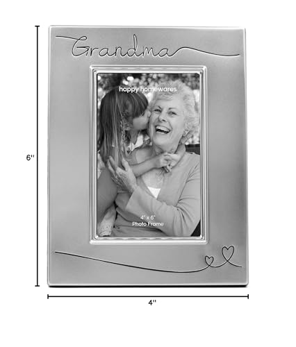 Haysom Interiors Beautiful Two Tone Silver Plated Grandma 4" x 6" Picture Frame with Black Velvet | Unique and Thoughtful Gift Idea by Happy Homewares - size: Grandma