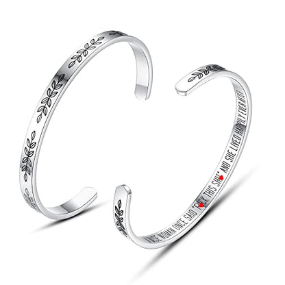TONY & SANDY Cuff Bracelets for Women Teen Girls Best Friend Sister Mom Daughter Granddaughter Easter Birthday Mother's Day Christmas Stocking Stuffers for Teen Girls Women Jewelry - style: 1 - A wise woman once said “ F@ck this sh@t” she lived happily ev