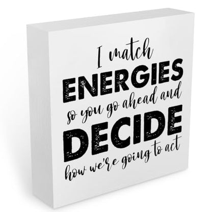 Inspirational Office Desk Decor Motivational White Wooden Box Sign - color: White0374