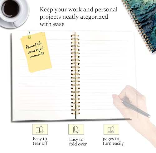 GDJIEGBC Teal Abstract Textured Ocean Wave Notebook 5.5x8.3in - color: Color E