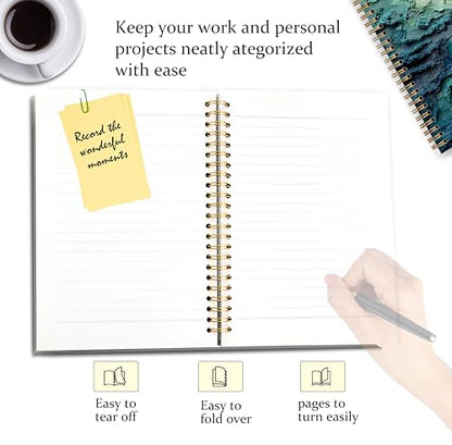 GDJIEGBC Teal Abstract Textured Ocean Wave Notebook 5.5x8.3in - color: Color E