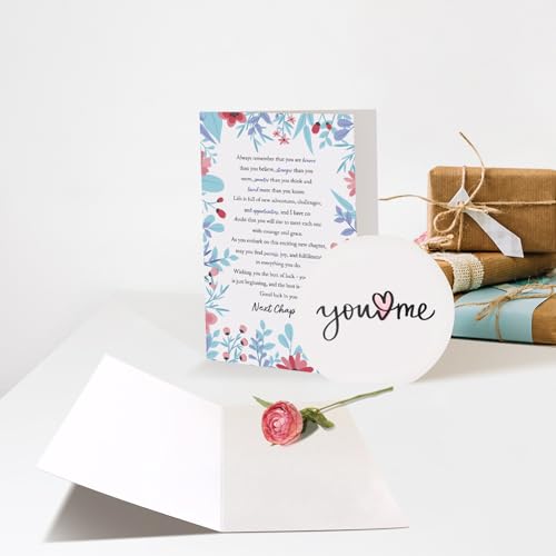 New Chapter Card for Men Women, Floral Good Luck in Your Next Chapter Card, Coworker Leaving Cards Gifts, New Home Congratulations Cards, New Beginning Gifts - color: New Chapter