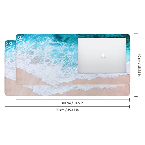 iCasso Extended Gaming Mouse Pad,35.4 x 15.7in Desk Pad,Beach - color: Beach