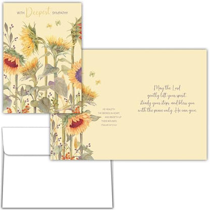 KJV Sunflowers Sympathy Card, 1 Count - color: Sunflower Sympathy