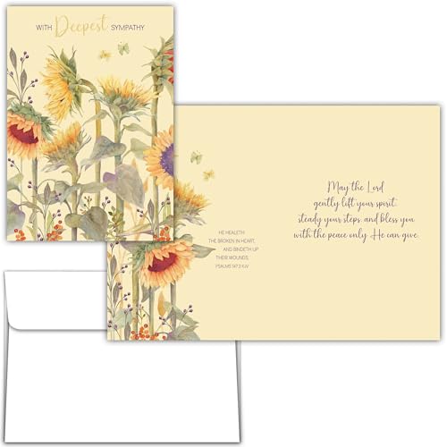 KJV Sunflowers Sympathy Card, 1 Count - color: Sunflower Sympathy