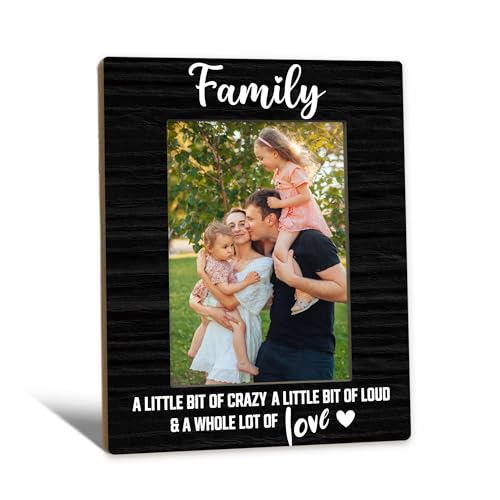 Family Picture Frame 5x7, Family Photo Frame, Christmas Birthday Gifts for Families Mom Dad Grandma Grandpa, A Whole Lot of Love Black Wooden Picture Photo Frames for Desk Home Room Decor - color: family love