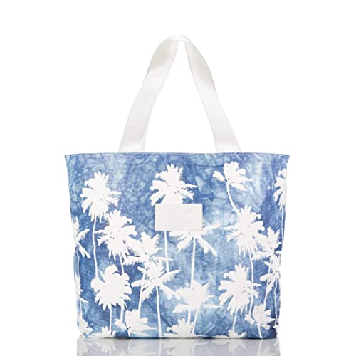 ALOHA Collection Day Tripper Tote | Lightweight, Packable, and Splash-Proof Beach Tote Bag | Easy to Clean - color: Indigo Coco Palms, size: One Size - Day Tripper Tote
