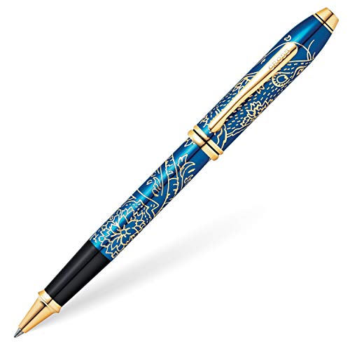 Cross Townsend 2020 Year of the Rat Special Edition Translucent Blue Lacquer w/ 23KT Gold Plated Inlays and Appointments Rollerball Pen - color: 2020 Year of the Rat - Blue, style: Rollerball Pen