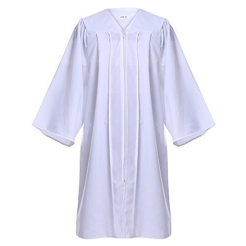 Newrara White Matte Choir Robes - 2 Pack for Baptism & Graduation - size: 60