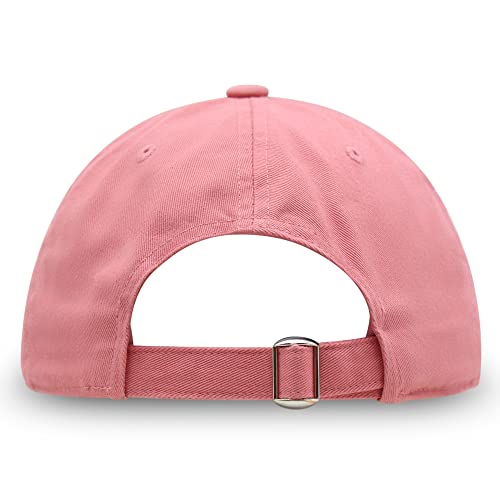 JPAK Jesus Fish Symbol Premium Dad Hat Embroidered Cotton Baseball Cap Symbol of Christianity - color: Coral Silk