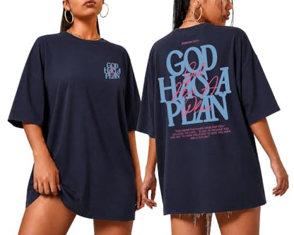 KUYIGO Men's Christian Faith Graphic T Shirt Scripture Crewneck Tee - color: Navy, size: Small