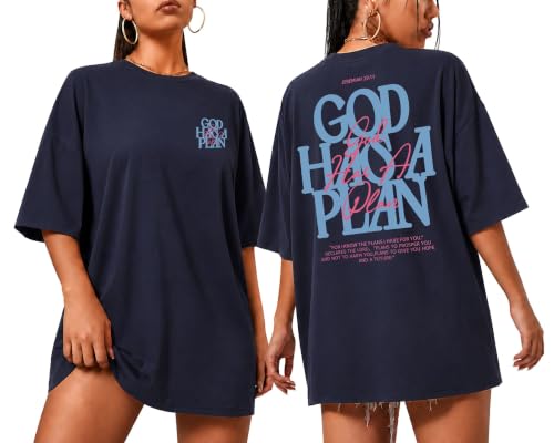 KUYIGO Men's Christian Faith Graphic T Shirt Scripture Crewneck Tee - color: Navy, size: XX-Large