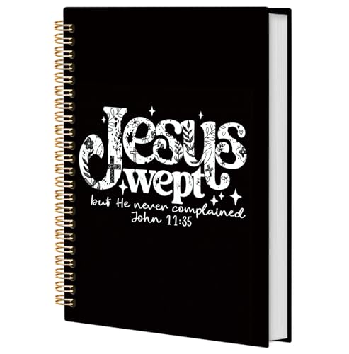 BNHJKFQZ Jesus Christian Spiral Journal Notebook for Women Men, John 11:35 Bible Verse Hardcover Notebook for Work Note Taking, Jesus Wept Floral Scripture Religious Journals for Writing - color: Bible-Jesus' tears