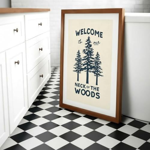 ZKFANKE Cabin Wall Decor Posters Forest Illustration Art Print 16x24 Inch Unframed Posters Modern Farmhouse Art for Living Room Bedroom and Office With Vintage Nature Style and Cabin Details - color: ViewArt-7 UnFramed, size: 24"L x 16"W