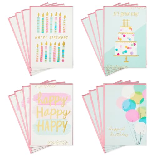 Hallmark Birthday Cards for Her, Assorted 16-Pack (Cake, Candles, Balloons) - color: Cake, Candles, Balloons