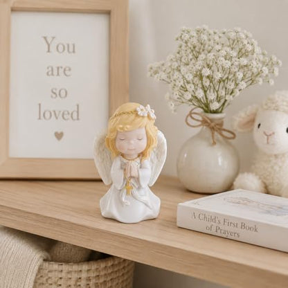 Comfy Hour 5 Inch First Communion Praying Angel Figurine, Rosary Decor