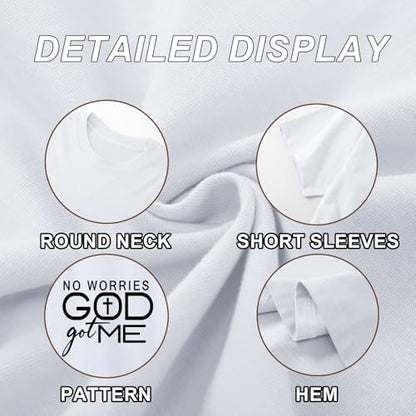 Christian Shirts for Women God Jesus Faith Shirt God Got Me Religious Tshirts Bible Verse Cross Graphic Tees Tops - color: White, size: Small